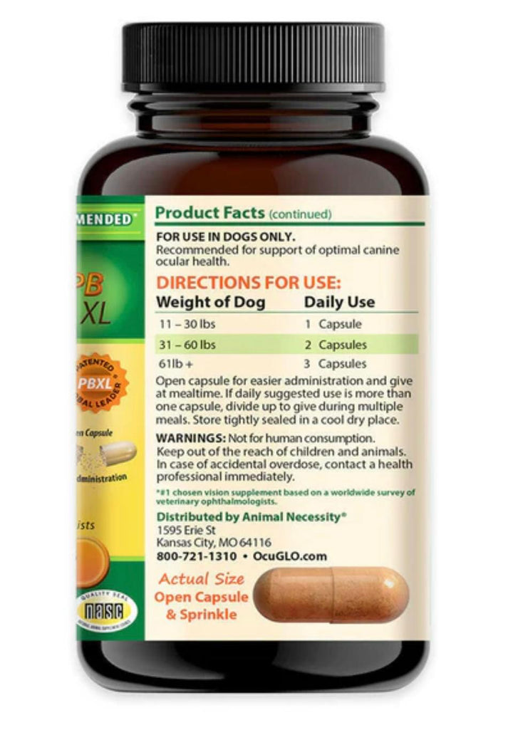Ocu-GLO PBXL Vision for Medium and Large Dogs (90 Powder Blend Capsules)