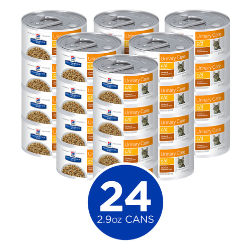 Hill's Feline C/D Chicken & Vegetable STEW 2.9oz (24 cans)